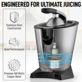 thumbnail image 6 of Zulay Kitchen Electric Citrus Juicer, 160W Stainless Steel Orange Juicer Squeezer for Oranges, Lemons, Grapefruits, 6 of 6