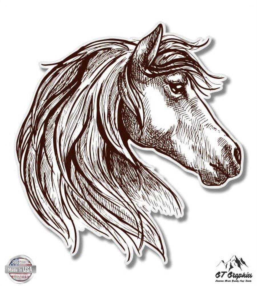 Horse Pretty Vinyl Sticker Pack - 5" Waterproof Decal For Car, Laptop, IPad, Toolbox