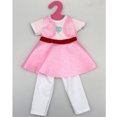 thumbnail image 3 of Vestido rosa a capas con leggings blancos para muñeca American de 18 " Sunnimix Ropa de muñecas, 3 of 5