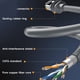 thumbnail image 3 of Cable De Extensión Satelital Rectangular, Cable De Reemplazo Satelital Rectangular Impermeable Sin Demora 24AWG Cobre 49 Pies 15 M Con Capa Blindada De Metal Para Exteriores, 3 of 7