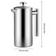 thumbnail image 2 of Cafetera a presión francesa de 350/800/1000ml apta para lavavajillas cafetera manual, 2 of 8