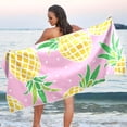 thumbnail image 6 of Pineapple Pink Beach Towel Fast Drying Camping Towels Sand Free Beach Blanket Soft Absorbent Travel Sport Towel for Gym Bath Shower Swimming 30" x 60" Washcloth Gift, 6 of 7