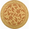 SAFAVIEH Courtyard Euler Traditional Floral Indoor/Outdoor Area Rug, 5'3" x 5'3" Round, Natural/Terracotta