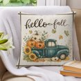 thumbnail image 3 of Thanksgiving Pillow Covers 24x24 Set of 2, Fall Truck Pumpkin Flowers Maple Leaf Striped Throw Pillow Covers Decorative Couch Cushion Cover, Microfiber Soft Pillowcases for Bedroom Living Room Sofa, 3 of 9