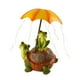 thumbnail image 2 of Fiudx Estatua Solar para Jardín, Decoración Caprichosa de Rana y Tortuga, Encantadora Lámpara de Sombrilla, Diseño de Resina Resistente a La Intemperie, Decoración para Patio, Idea de Regalo Única, I, 2 of 6
