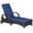Café Profond et Bleu Marine, variante sur Outsunny Chaise Longue en Osier - Ensemble de 1, Rotin PE, Dossier Réglable à 5 Niveaux et Coussin Inclus, Brun Mélangé et Blanc Crème