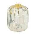 thumbnail image 4 of A&B Home Distressed Ceramic Ivory Vase with Gold Accent 6.3" x 6.3" x 7.9", 4 of 7