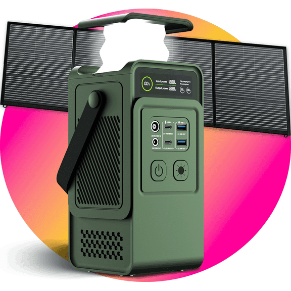 200W Portable Power Station with 100W Solar Charging Kit - 200Wh LiFePO4 Battery with 2000  Cycles, 150W Fast Charging,for Camping, Road Trips, and Emergency Backup,same to c300 dc