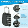 thumbnail image 3 of Uxcell Combination Lock, 4 Digit Padlock Combination Outdoor Waterproof Locker Lock for Gym Luggage Home Sport Hasp Storage Black, 3 of 7