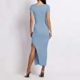 thumbnail image 4 of OVINYER Dress Hot Style Sexy Fashion Women V-Neck Vest Tight Fitting Slit Mid Length Skirt Lady Step Comfortable Relaxed Fit, 4 of 6