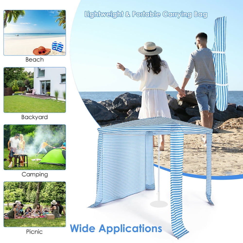 Aimee Lii 6.6 x 6.6 Feet Foldable and Easy-Setup Beach Canopy With Carry Bag, Backyard Canopy Gazebo for Party Wedding BBQ Events, Blue Aimee Lii 6.6 x 6.6 Feet Foldable and Easy-Setup Beach Canopy With Carry Bag, Backyard Canopy Gazebo for Party Wedding BBQ Events, Blue