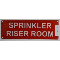 Sprinkler Riser Room Sign(Aluminium Reflective Signs, RED 4x12)