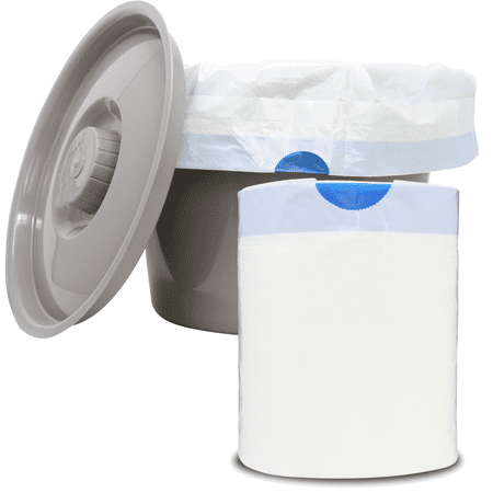 Pivit Commode Liners with Super Absorbent Pad | 24 Pack | Disposable Universal Replacement Bags | For Standard & Bariatric 3in1 Adult Bedside Commode Bucket Pails & Folding Portable Toilet Potty (Best Toilet For Elderly)