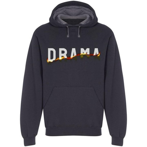 Drama Slogan On Fire Hoodie Men -Image by Shutterstock, Male Large