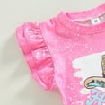 thumbnail image 3 of Godderr Newborn Girls Summer 2-Piece Western Denim Style Cartoon Printed Top Flare Pants Suit 12-24M, 3 of 6