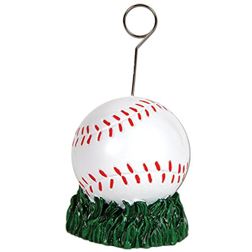 1 Pc White/Red/Green Beistle 50841 Baseball Photo and Balloon Holder