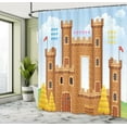 thumbnail image 5 of Ambesonne Video Game Shower Curtain, Castle Leisure Hobby, 69"Wx84"L, Pale Caramel Blue, 5 of 5