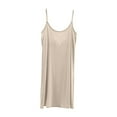 thumbnail image 3 of Ctreela Cozy Nightgown for Women Modal Built in Bra V Neck Camisole Shelf Bra Spaghetti Straps Slip Dress Spaghetti Strap Mini Cami Tank Dress Sleep and Lounge, 3 of 4