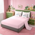 thumbnail image 3 of Erosebridal Kids Cute Camper 7-Piece Twin Bedding Sets For Travel Trailers,Pink Flowers Floral Bedding Comforter Set For Girls,Reversible black, 3 of 7