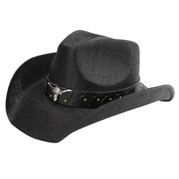 Landzoo One Western Cowboy Hat For Men Women Summer Sun Hat Wide Brim Straw Hat Outdoor Beach Sunshade Hat Style Cowboy Hat Soft Stylish Basic Cowboy