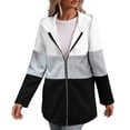 thumbnail image 2 of Posijego Women's Plus Size Sweatshirts Full Zip Hooded Sweatshirt Color Block Long Sleeve Fall Winter Outwear with Pockets, 2 of 6