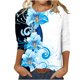 thumbnail image 2 of Fiudx Liquidación de Ofertas Flash Blusa Holgada con Estampado de Pascua y Cuello Redondo Retro de Manga Tres Cuartos a La Moda para Mujer, 2 of 4