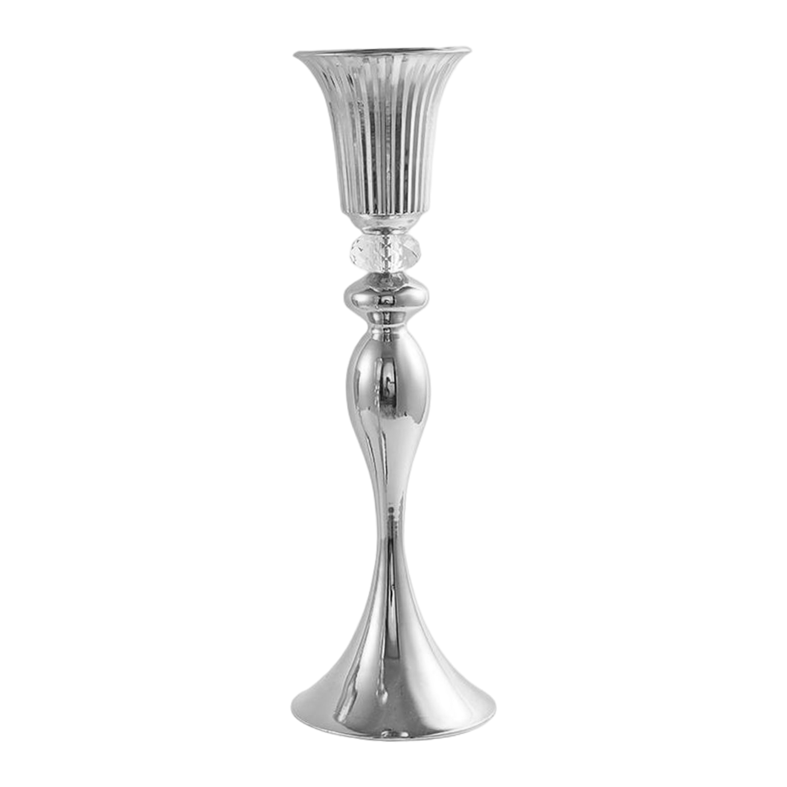 Wanwan Elegant Candle Holder Decorative Shiny Clear Curves Candle Stand
