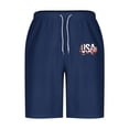 thumbnail image 4 of Vibrex Men's Shorts, Men Casual Fashion Print Shorts With Pockets Elastic Waist Beach Pants,Men's Shorts with Zipper Pockets Dark Blue_4XL, 4 of 5