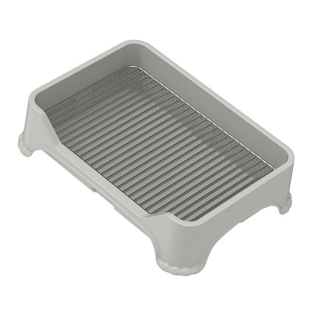 Caja de arena para cachorros, inodoro para perros y mascotas, bandeja para orinal interior antideslizante, para perros pequeños y medianos, bandeja pa Gris B