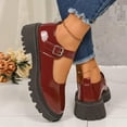 thumbnail image 6 of Miluxas Platform Mary Jane Shoes Women Chunky Mary Janes for Women Flats Comfort Ladies Dressy Casual Cute Work Shoes Red 9.5(43), 6 of 7