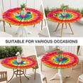 thumbnail image 7 of Colorful Rainbow Tie Dye Spiral Pattern Round Fitted Tablecloth with Elastic Edge,Dining Table Cover Waterproof,Outdoor Round Tablecloth for Camping,Dining,Indoor and Outdoor, 7 of 7