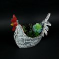 thumbnail image 4 of Zeckos Weathered White Metal Rooster Farmhouse Planter 15.5 inch Long, 4 of 6