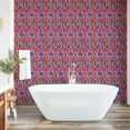 thumbnail image 6 of Ambesonne Tribal Peel & Stick Wallpaper for Home, Pattern of Ikat Shapes Ethno, 13"x72", Magenta Orange and Blue, 6 of 6
