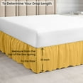 thumbnail image 5 of CCNY Bed Skirt Dust Ruffled Style Bedskirt Queen Adjustable Elastic 16" Inch Drop Length Microfiber Made Golden Bedskirts, 5 of 6
