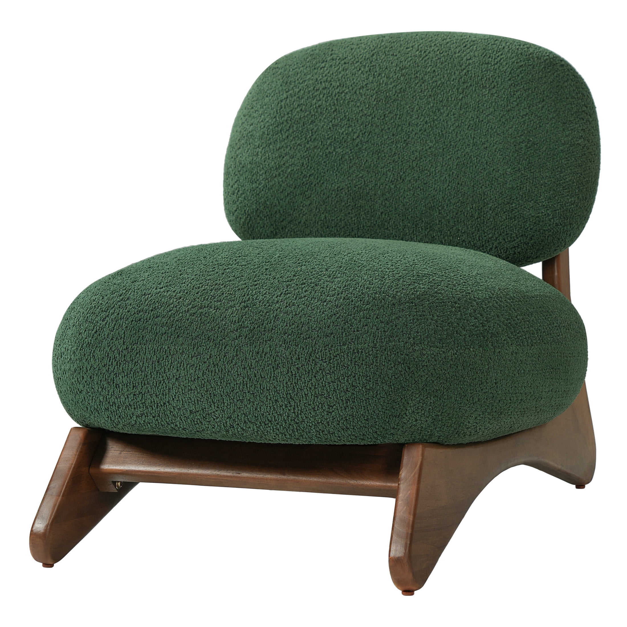 Christopher Knight Home Modern Boucle Upholstered Accent Side Chair with Solid Wood Frame, Olive Green