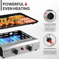 thumbnail image 4 of 2 Burner Portable Propane Griddle with Electronic Ignition & Enameled Tray, 20000BTU Tabletop Flat Top Gas Grill with Regulator for Outdoor Cooking Camping BBQ Tailgating Picnicking, 4 of 6