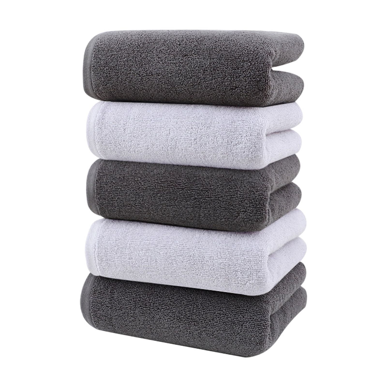 TTJ 5-Pack Plush Cotton Face Towel Set Soft Absorbent Washcloths Durable Quick Dry Hotel Quality Home Spa Essentials Multiuse Wash Towels For Personal Care