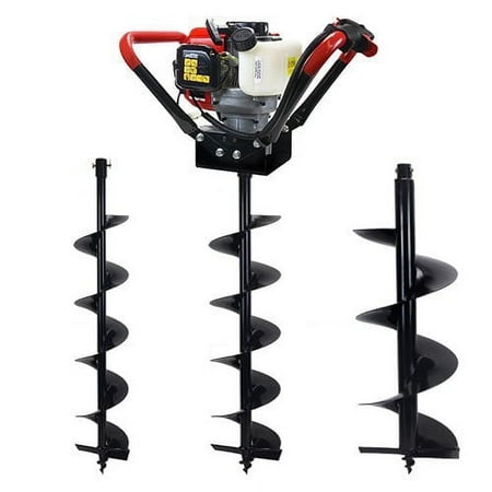 XtremepowerUS 55cc Gas Powered Auger Post Hole Digger With 6", 8" & 12" Bit, EPA Approved 2 Stroke Motor, 3/4" Shaft