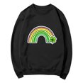 thumbnail image 7 of Funny St Patricks Day Shirt Women Four Leaf Clover Rainbow Graphic Sweatshirt Crewneck Long Sleeve Pullover Tops St Patrick Day Shirts Women, 7 of 7