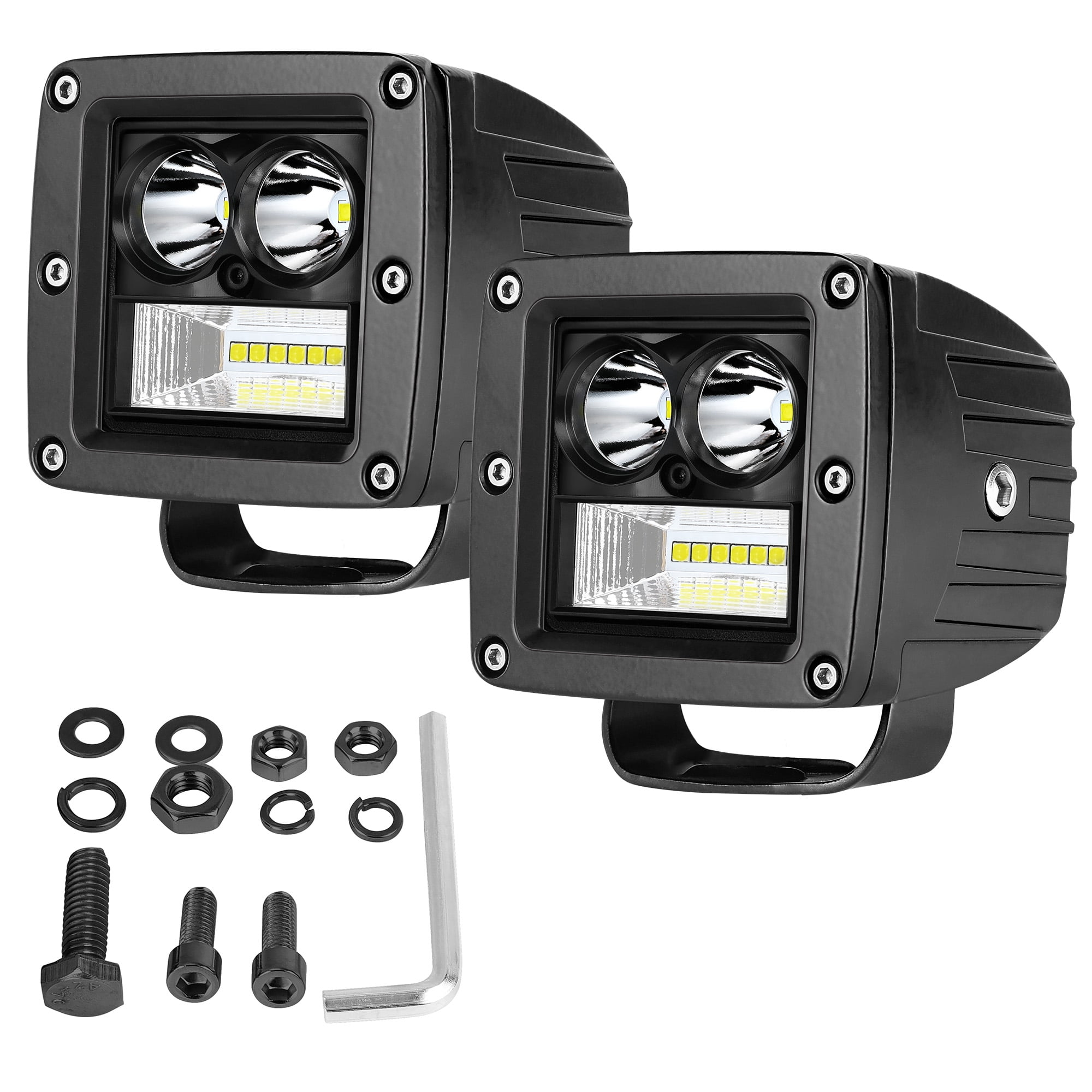 4X 3inch 24W Square Cree LED Spot Cube Work Lighting Pods Truck Jeep Offroad Suv 