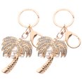 thumbnail image 3 of KAKOWELY purse charms 2pcs Elegant Pearl Keychain With Sparkling Rhinestone Coconut Tree Charm Backpack Decor Keychain Backpack Accessories Key Ring Bag Pendant, 3 of 5