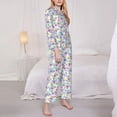 thumbnail image 3 of Goofa Butterflies on Polka Dots Printed Women’s 2 Piece Pajama Set Super,Pajamas Women's Long Sleeve Sleepwear Soft Button Down Loungewear Pjs Lounge Set Nightwear-Small, 3 of 9
