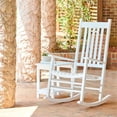thumbnail image 2 of Pemberly Row Traditional Hardwood Indoor/Outdoor Patio Porch Rocker in White, 2 of 21