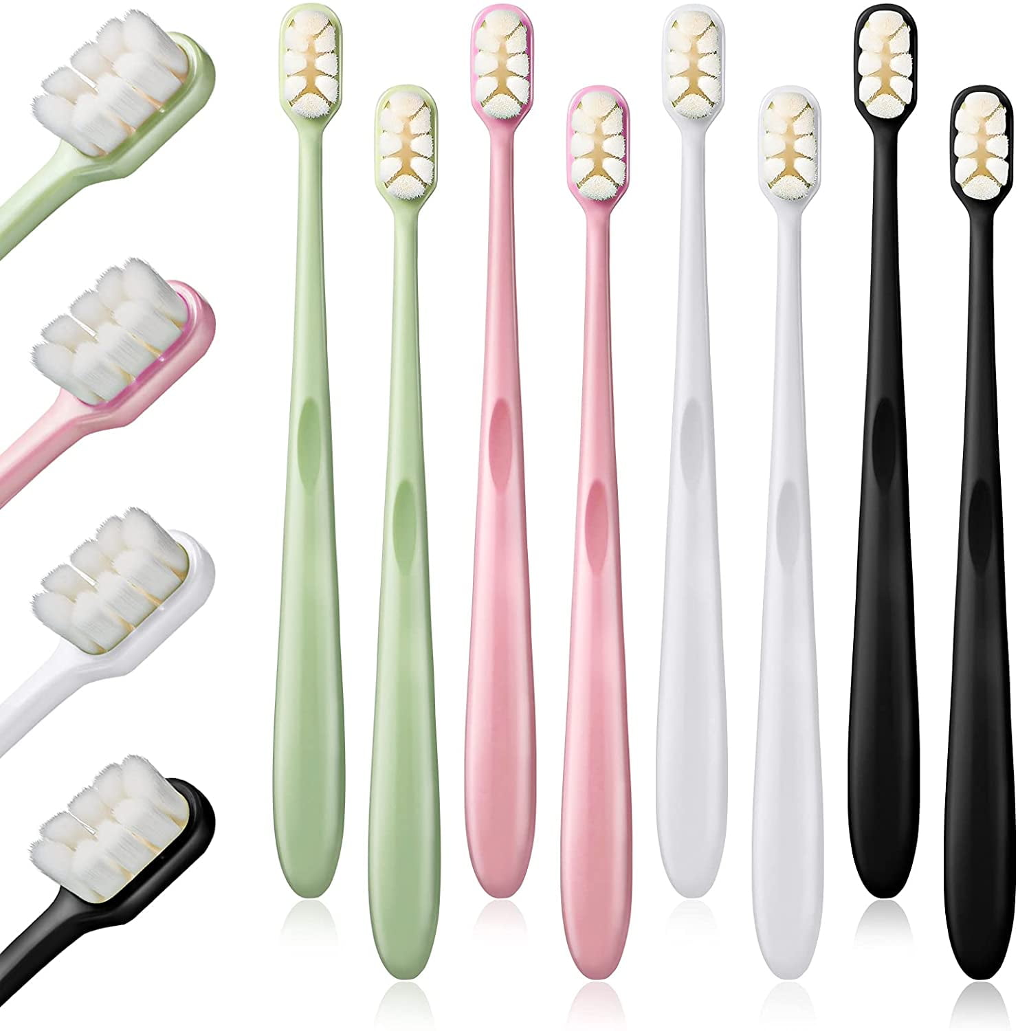 ECCHOU 12 Pieces Micro Nano Extra Soft Toothbrushes with 20000 Bristles