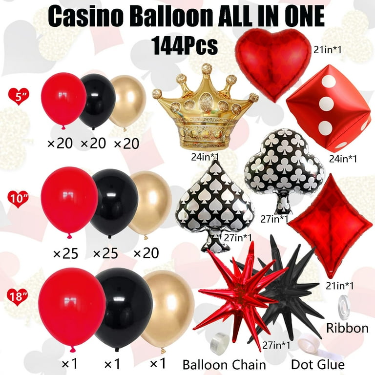 Casino Theme Party Decorations, Casino Royale Birthday Balloons