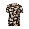 thumbnail image 6 of Wukai Cat Skulls and Flowers Print Men's Short-Sleeved Mesh T-Shirt,Quick-Dry Short Sleeve Workout T-Shirt-5X-Large, 6 of 8