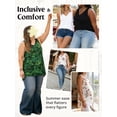 thumbnail image 6 of Anygrew Womens Summer Casual T-Shirt V-Neck Sleeveless Tunic Tops for Leggings Loose Blouse Shirt, 6 of 8