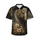 thumbnail image 1 of Fotbe Palatial Gold Pattern Horse Camisa Hawaiana para Hombre Unisex – Camisa Casual de Verano con Botones de Manga Corta de Algodón y Lino,Medium, 1 of 7