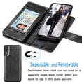 thumbnail image 3 of Tekcoo Wallet Case For Galaxy A10 / A20 / A30 / A50 / A70, Tekcoo [Black] Luxury PU Leather Wallet Case Wrist Strap Flip Folio [Detachable Magnetic Hard Case] & Kickstand ID&Credit Card Slots, 3 of 6