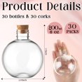 thumbnail image 2 of Botellas de plástico Jinei con forma de bola de 200 ml con corcho de madera, 30 unidades, 2 of 7